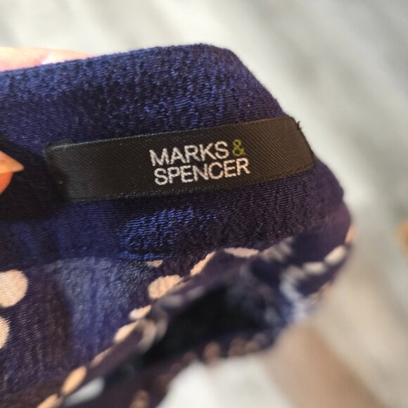 Marks and Spencer Sleeveless Maxi Cool Dress Navy & White Size UK 8 US 10 - Picture 10 of 12